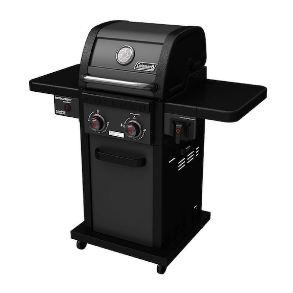 Coleman Revolution 2 Burner BBQ w/Folding Shelves Black Matte REV2BMA