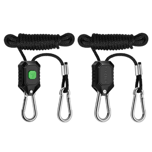 1 Pair 1/8" Rope Hanger Hydroponic LED Grow Light Hanger Adjustable