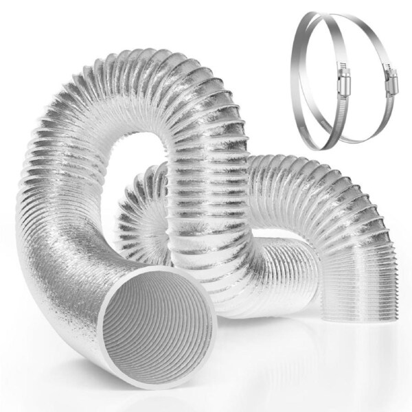 4 Inch 8 Feet Non-Insulated Flex Air Aluminum Ducting Dryer Vent Hose