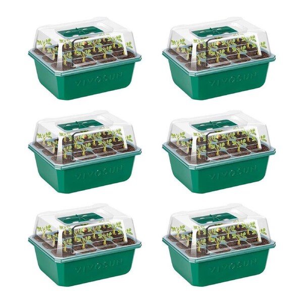 6-Pack Seed Starter Trays,Germination Propagation Tray for Planting Seed