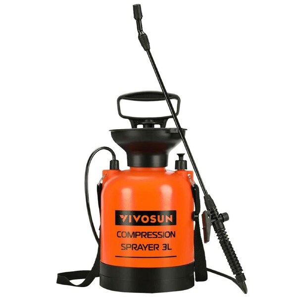 3L Pump Pressure Sprayer, Pressurized Lawn & Garden Water Spray Bottle