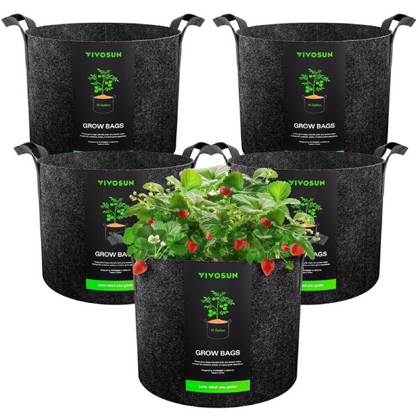 5 Pack 15 Gallon Potato Grow Bag Planter Container Plant Growing Bag Pot