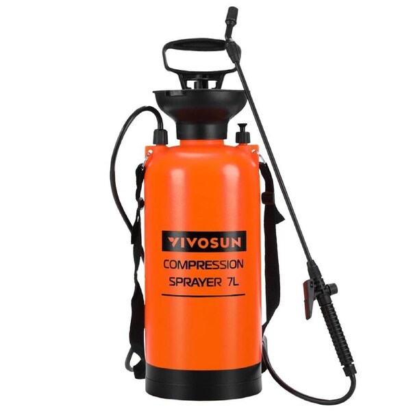 7L Pump Pressure Sprayer, Pressurized Lawn & Garden Water Spray Bottle