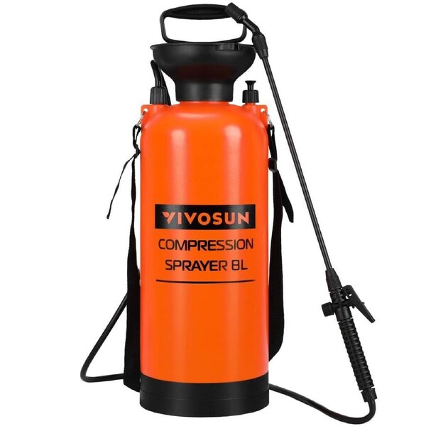 8L Pump Pressure Sprayer, Pressurized Lawn & Garden Water Spray Bottle