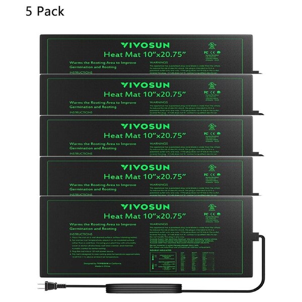 5 Pack Seedling Heating Mat Heat Pad Seed Germination Starter 25x52cm