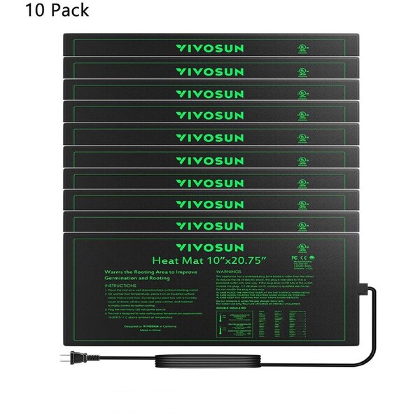 10 Pack Seedling Heating Mat Heat Pad Seed Germination Starter 25x52cm