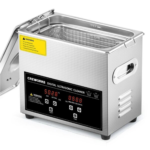 3 Litre Stainless Steel Timed Ultrasonic Cleaner & Heater with Digital Control