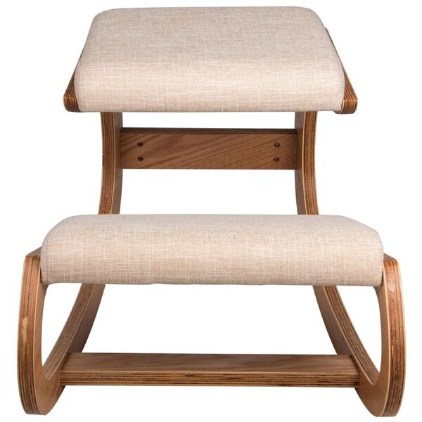 Ergonomic Wooden Kneeling Chair for Posture Correction and Pain Relief