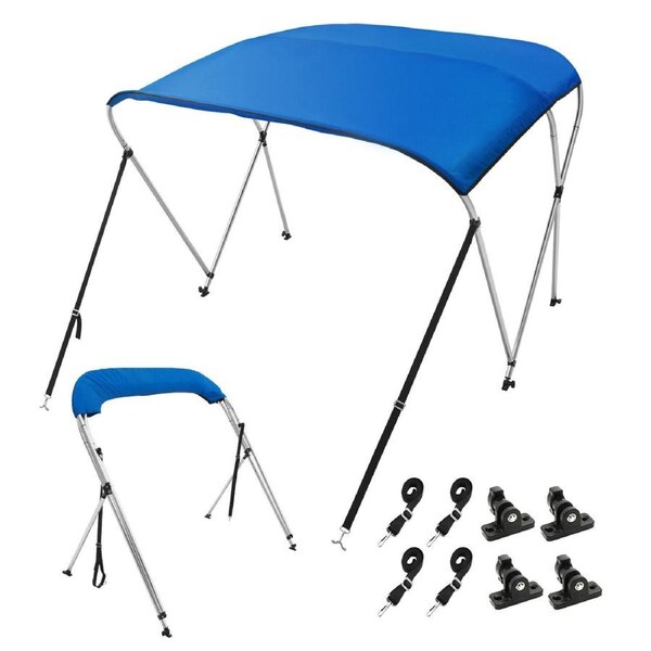 Durable 3 Bow Bimini Top Boat Cover with 900D Polyester and Aluminum Frame