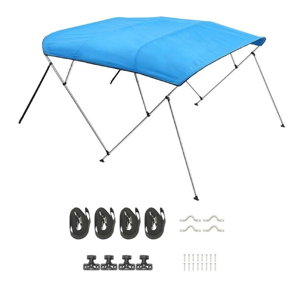 4 Bow 96"x(67"-72") Boat Bimini Top, Pacific Blue Sunshade Canopy
