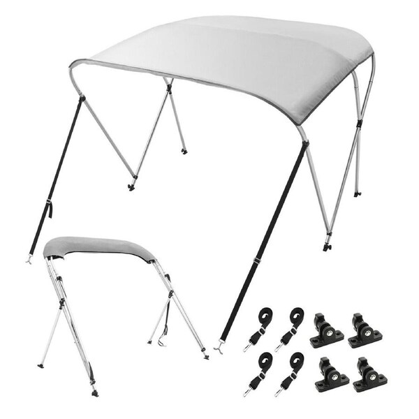 3 Bow Bimini Top Boat Canopy with UV Protection and Aluminum Frame