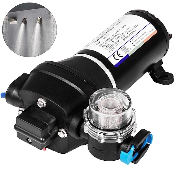 12V High-Pressure Misting Diaphragm Pump, 17L/min Max Flow, Self-Priming
