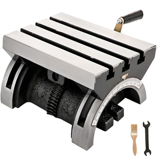 Adjustable Heavy Duty Tilting Milling Table with Cast Iron Construction, 178x125mm