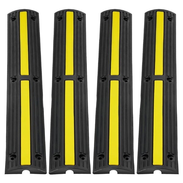 Heavy-Duty 4 Pack Cable Protector Ramp with 18000lbs Capacity