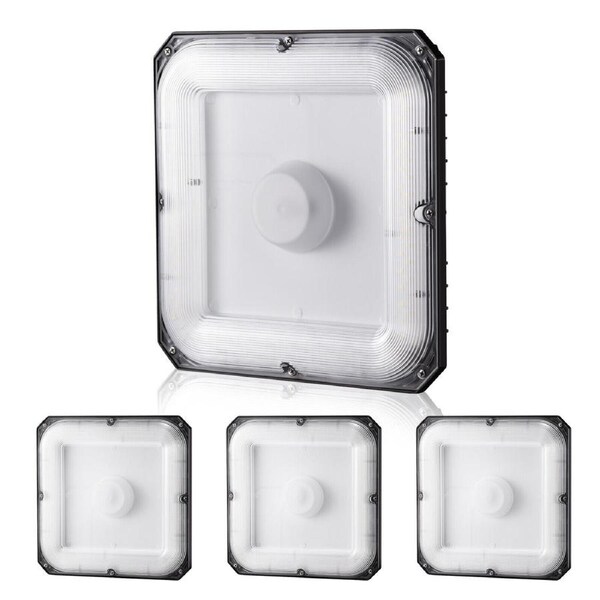 80W LED Canopy Lights, 8800LM, 5000K Daylight, IP65 Waterproof, 4-Pack Outdoor Lighting