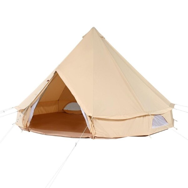 7m Canvas Bell Tent with Stove Jack for All-Season Camping Comfort