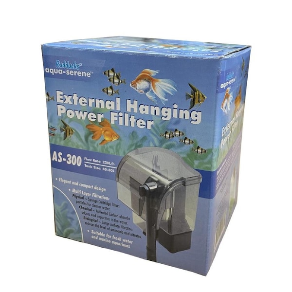 External Hanging Aquarium Filter 250L/h – Suitable for Freshwater and Marine Aquariums