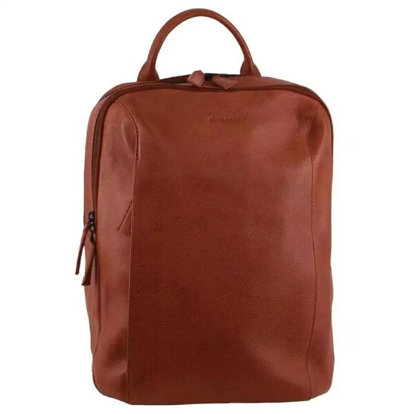 Pierre Cardin Leather Business/Laptop Backpack Bag in Cognac