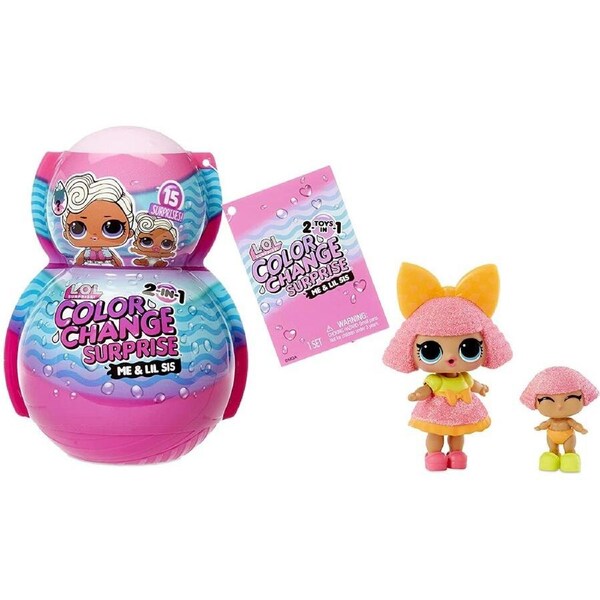 LOL Surprise Me & My Lil Sis Color Change Surprise with 15 Surprises - Assorted*