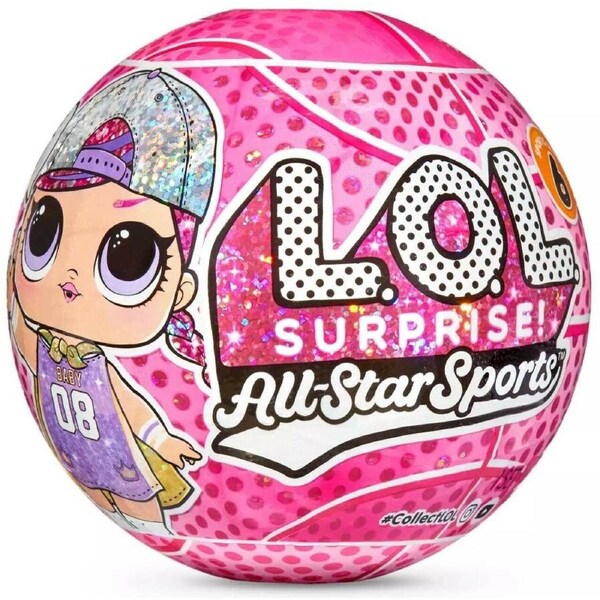 LOL Surprise! All-Star B.B.s Sports Sparkly Basketball Series with 8 Surprises (Series 6) Pink ball