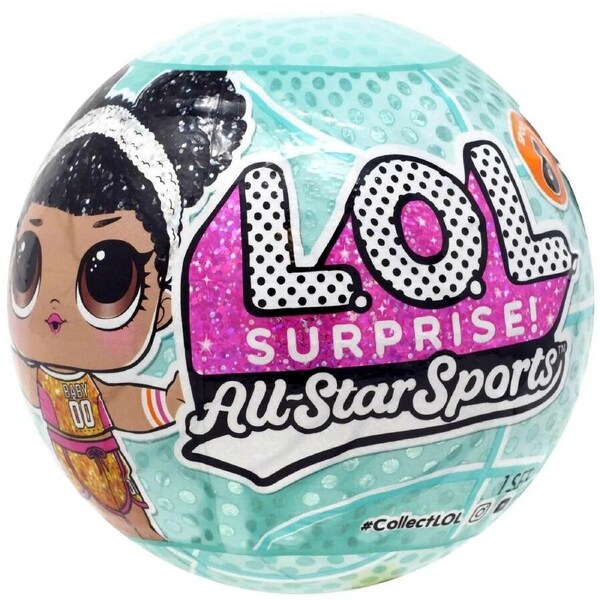 LOL Surprise! All-Star B.B.s Sports Sparkly Basketball Series with 8 Surprises (Series 6) Blue ball