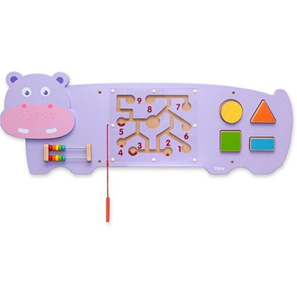 Viga Wooden Hippo Wall Game Educational, Motor skills, Activities Toy
