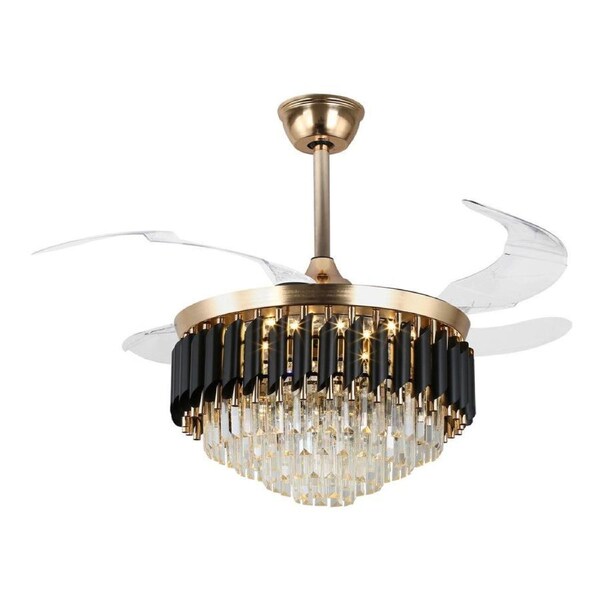 Windora Zephira 42" Crystal Chandelier DC Ceiling Fan w/ 3CCT LED Remote