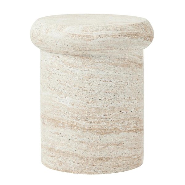Cooper & Co. Luna 38cm MgO Travertine Look Stool
