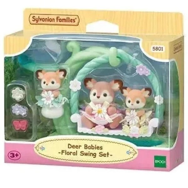 Sylvanian Families - Deer Babies Floral Swing Set