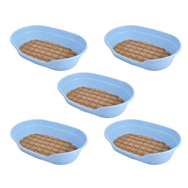 YES4PETS 5x Pet Bed Large Plastic Dog Bedding Sleeping Resting Washable Basket Blue