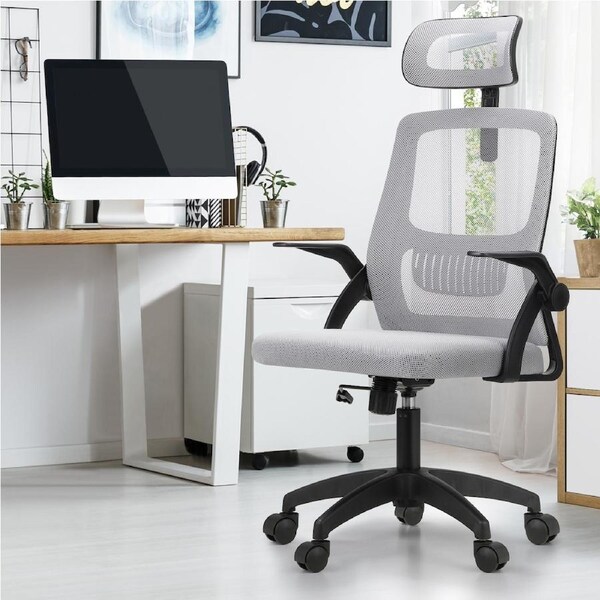 Oikiture Mesh Office Chair Executive Fabric Gaming Work Study Seat Computer B3-Black