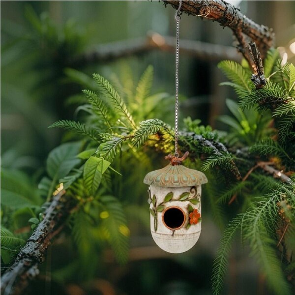 Willow & Silk Perched Paradise Hanging Birdhouse