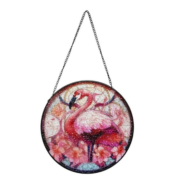 Willow & Silk Flamingo Radiance Stained Glass Sun Catcher