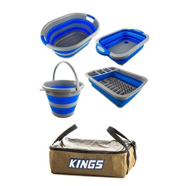 Adventure Kings Collapsible Sink + Collapsible 10L Bucket + Collapsible Laundry
