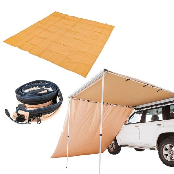 Kings Awning 2x3m + Awning Side Wall + Mesh Flooring 3x3m + Led Strip Light