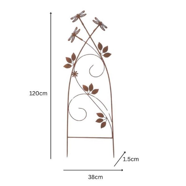 Willow & Silk Serene Dragonfly Trellis Garden Stake Enchanted Garden Climber