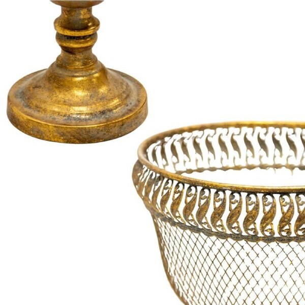 Willow & Silk Footed Bowl Golden Net Elegance Lustre 28cm