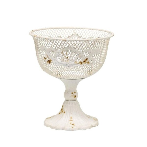 Willow & Silk French Provincial Elegance Footed Bowl with Fleur-de-Lis