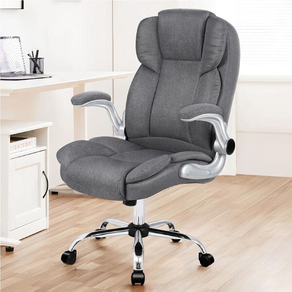 ALFORDSON Office Chair Executive Computer Gaming Racer Fabric Work Seat Grey