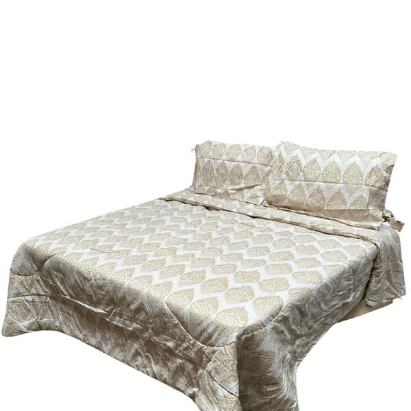 Hotel Living Lightweight Comforter Set Queen King Ultimo Light Gold