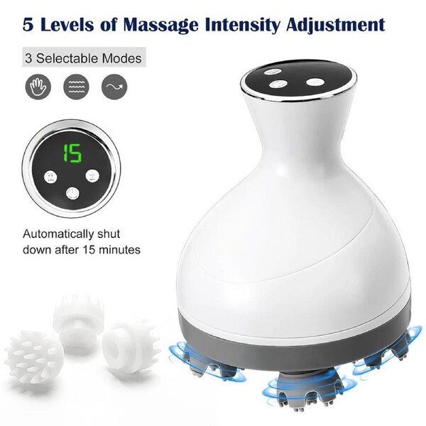 Shower Comb Exfoliate Remove Dandruff Electric Scalp Massager Hair Shampoo Brush