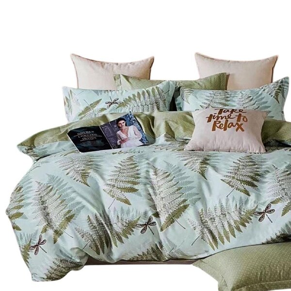 Echuca House Reversible Cotton Quilt Cover Set Queen Foliage Print