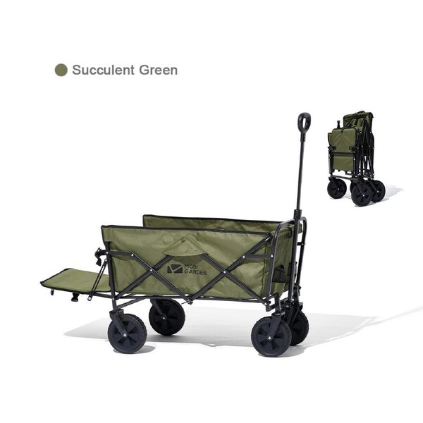 Mobi Garden Starry Camping Wagon - All-Terrain Folding Utility Cart for Outdoor Adventures, Market Stalls & Picnics - GREEN