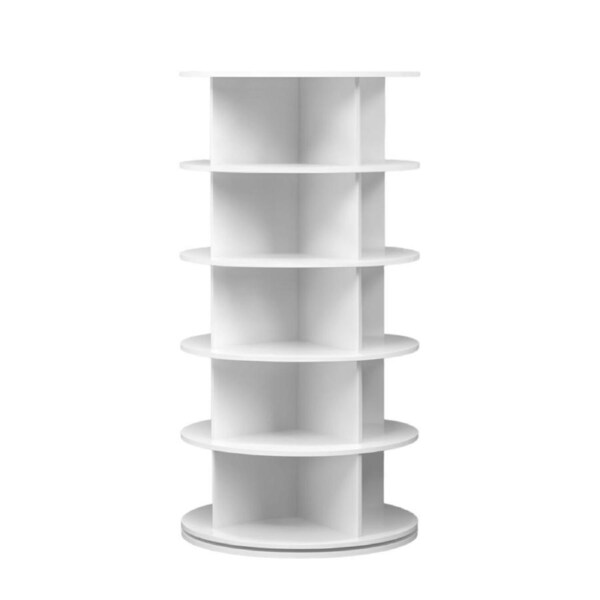 Lauft 5 Tier 360 Swivel Rotating Shoe Rack Tower Book Storage Organizer Display Stand