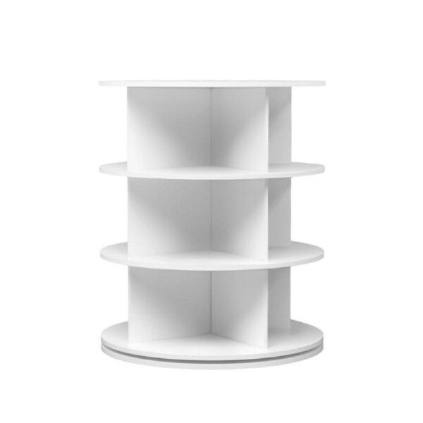 Lauft 3 Tier 360 Swivel Rotating Shoe Rack Tower Book Storage Organizer Display Stand