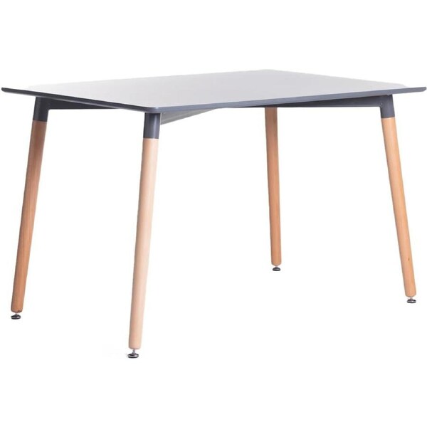 Oliver 120cm Rectangle Dining Table MDF Top Beech Wood Legs Modern Style Grey