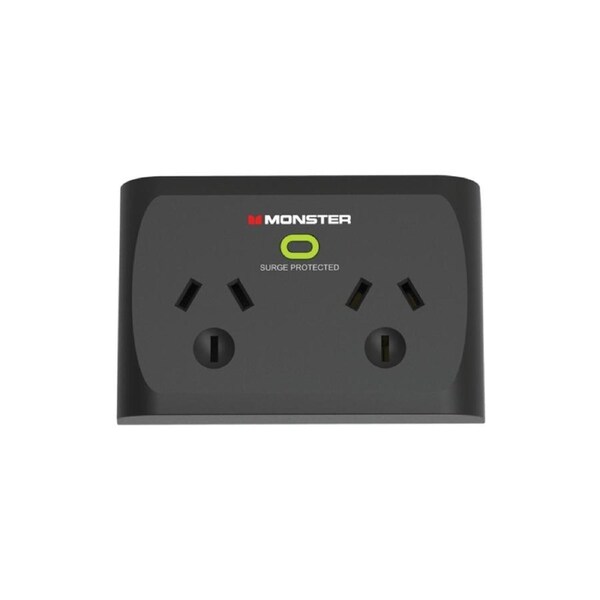 Monster Dual Socket Surge Protector - Black