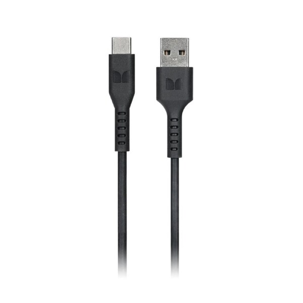 Monster USB-C to USB-A Thermo Plastic Elastometer Cable - Black 2m