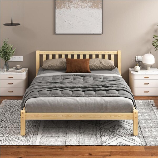 ALFORDSON Bed Frame Queen Double King Single Size Wooden Mattress Base Fenella Double - Oak