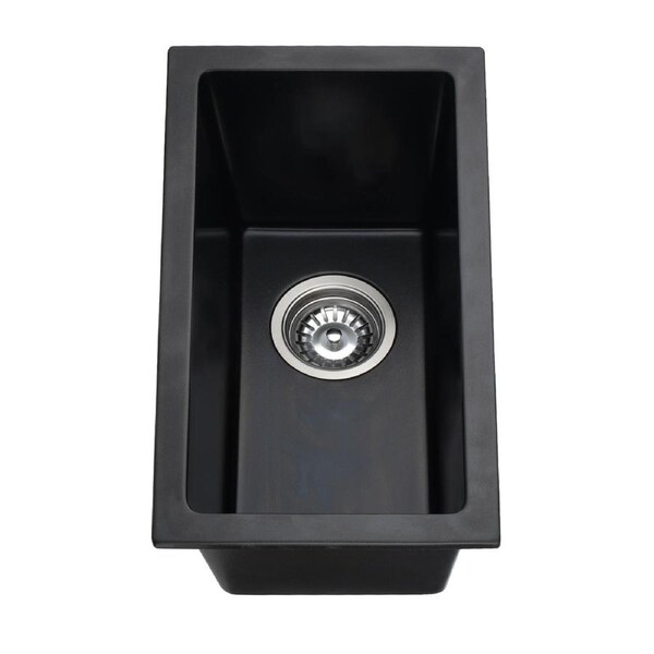 Kitchen Sink 45x25cm Granite Stone Sink Laundry Basin Single Bowl Black
